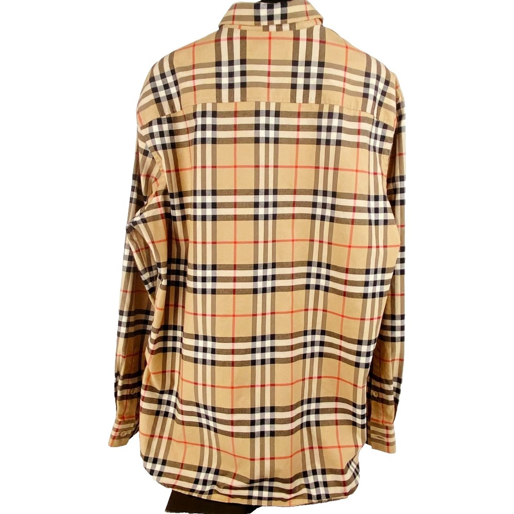 Burberry London Long Sleeve Shirt Women's XXL Button Up Pocket Cotton Plaid LKNU - Picture 3 of 7